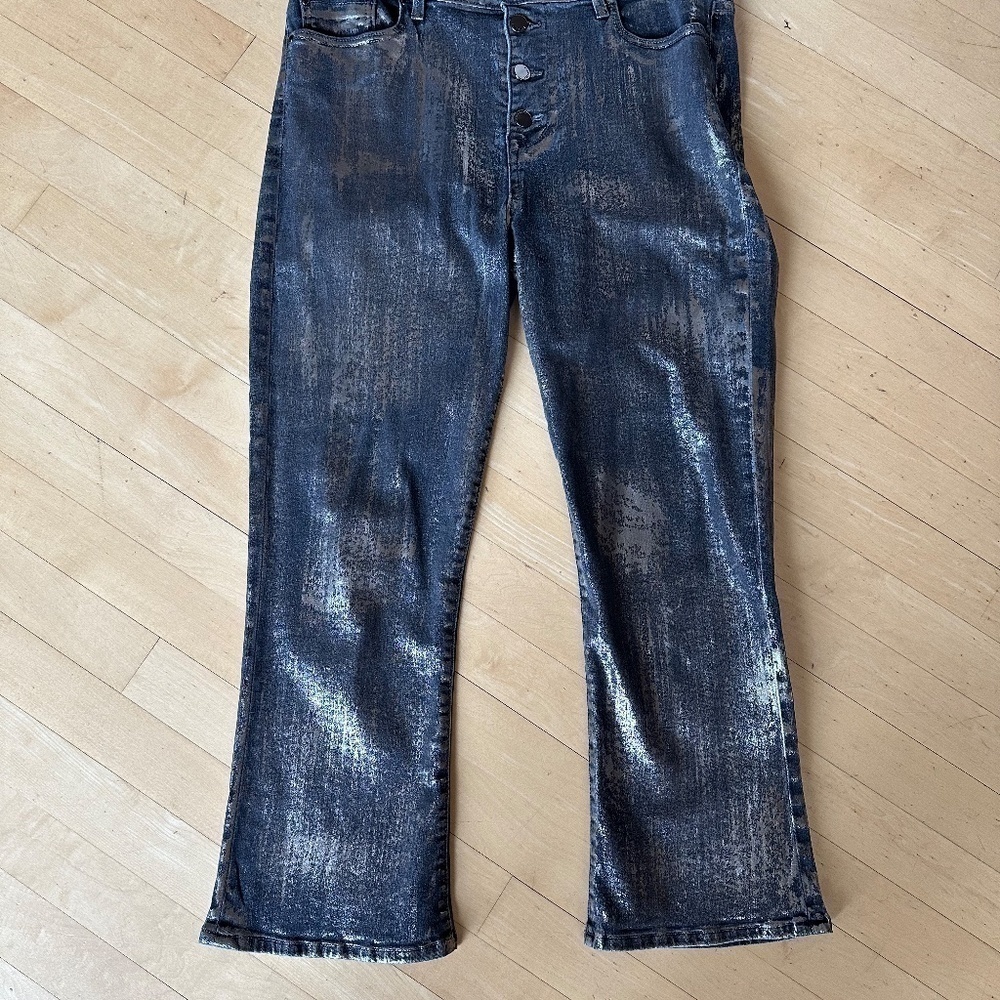 Anthropologie Fidelity Denim Juniper Flare Crop Shine Jean, 32. Pg1225 - Picture 6 of 11